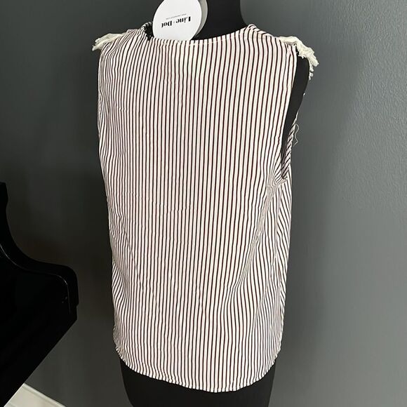 Line + Dot Hayda striped fringed cowl neck sleeveless top. NWT. - Picture 3 of 4